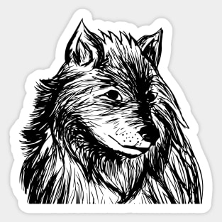 Wolf digital pencil drawing Sticker
